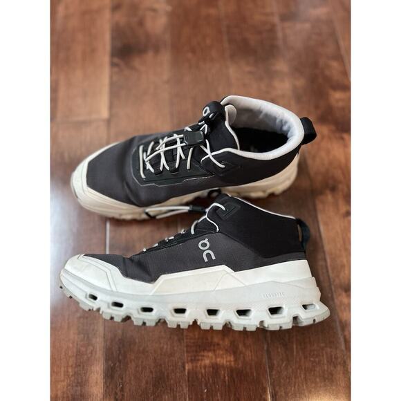 On Cloud Hero Mid Youth Shoes Size Y4 White Gray Waterproof Athletic Sneakers - Picture 3 of 10